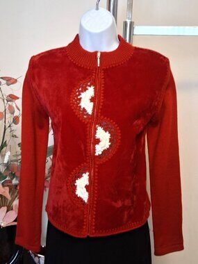 High Quality Knit Cardigan Lightweight Zip-Up Sweater Red Soft Spring Knitwear 6